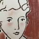 Painting signed Chinese ink and pastel female portrait “study”