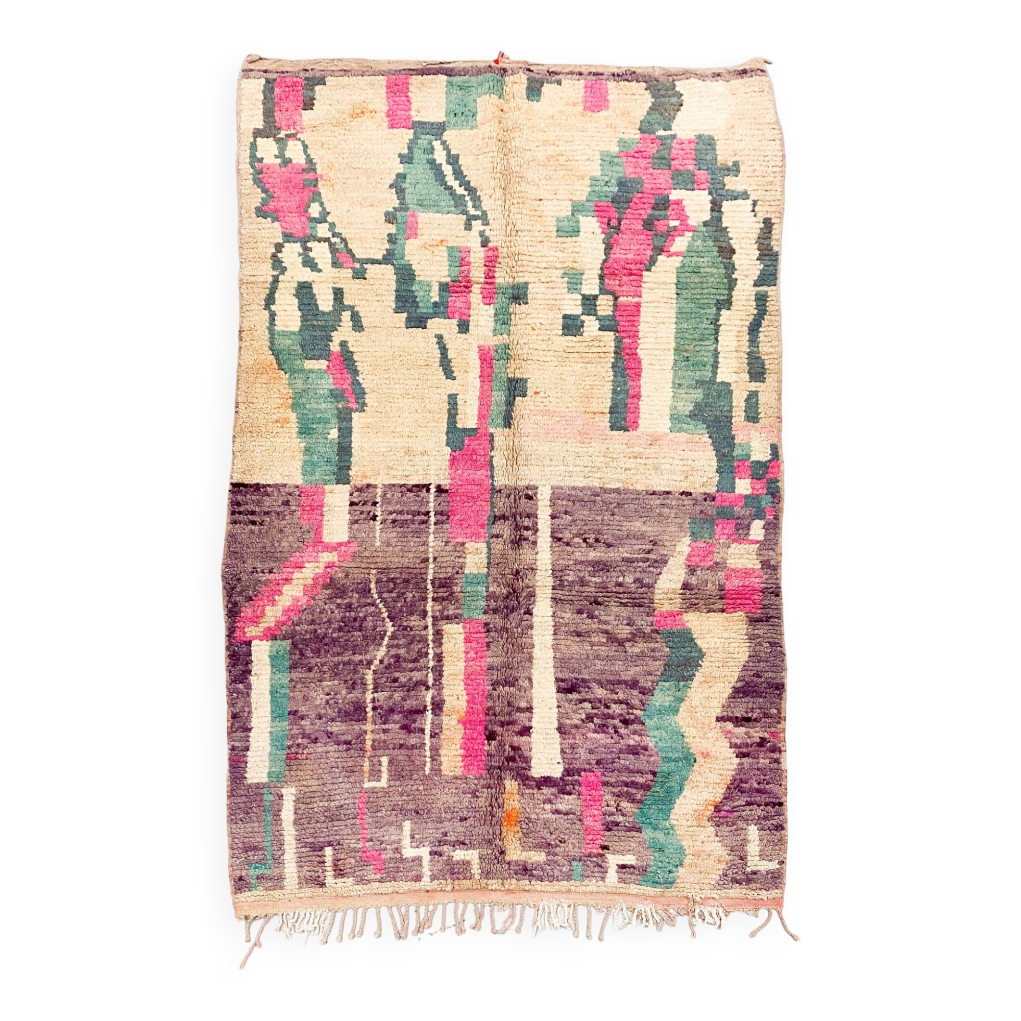 Moroccan Berber Boujaad rug with colorful patterns 2.61x1.57m