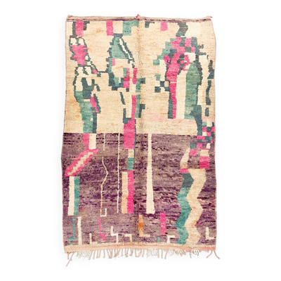 Tapis berbère marocain Boujaad à motifs colorés 2,61x1,57m