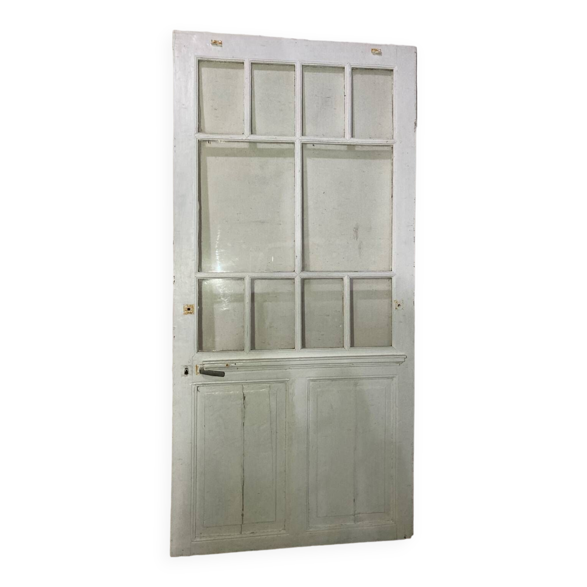Porte vitrée ancienne style verrière atelier blanche