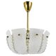J.T. Kalmar Petite curved suspension basket, brass and glass, Austria, 1950s