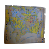 Map old mural Nalliers Vienna France geology and relief