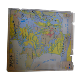 Map old mural Nalliers Vienna France geology and relief