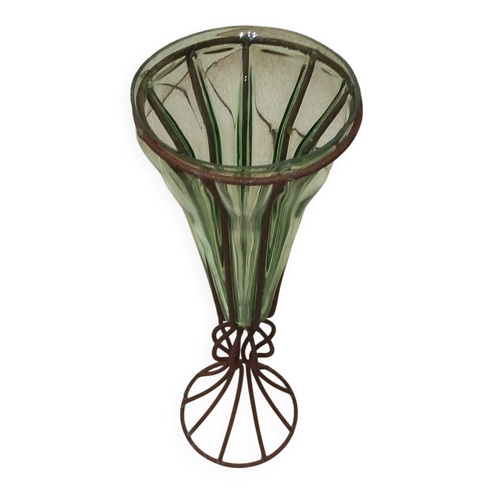 19th-century blown glass vase – Murano style with mount