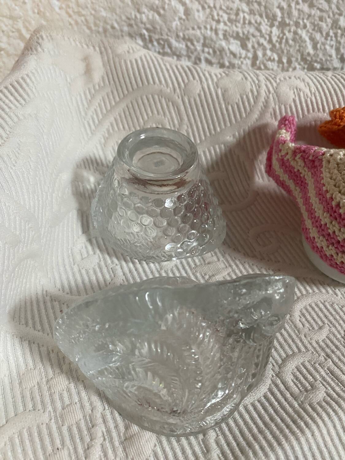 Original molded glass egg cup