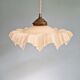 Art Deco trio of suspensions in coloured frilled opaline, 1920-30.