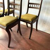 Four 2th century mahogany board-style chairs