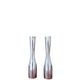 Pair of minimalist aluminium candlesticks in the style of Erika Pekkar.