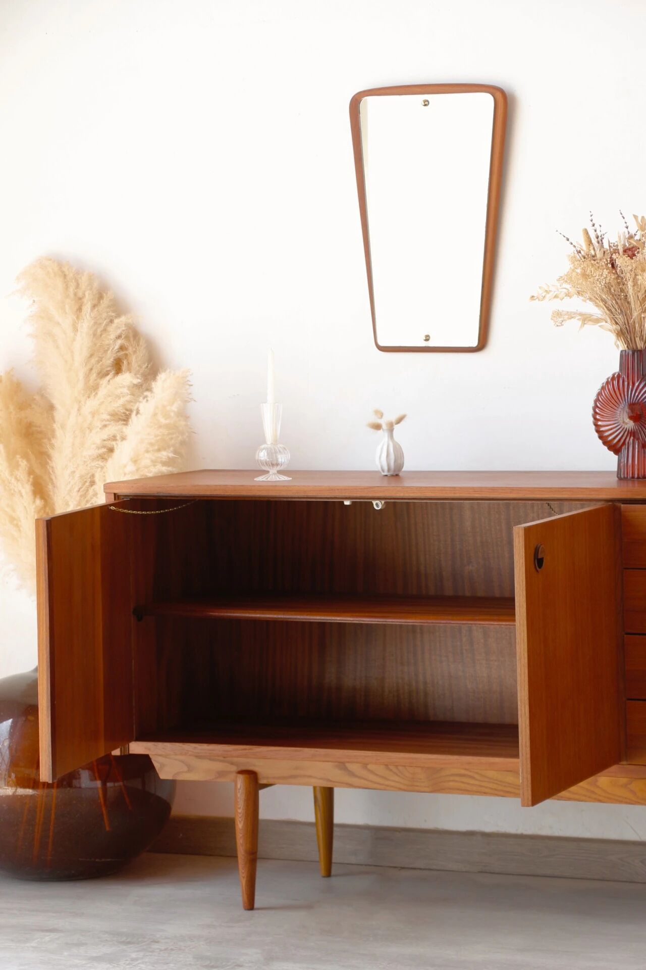Vintage Scandinavian teak sideboard (220 cm)