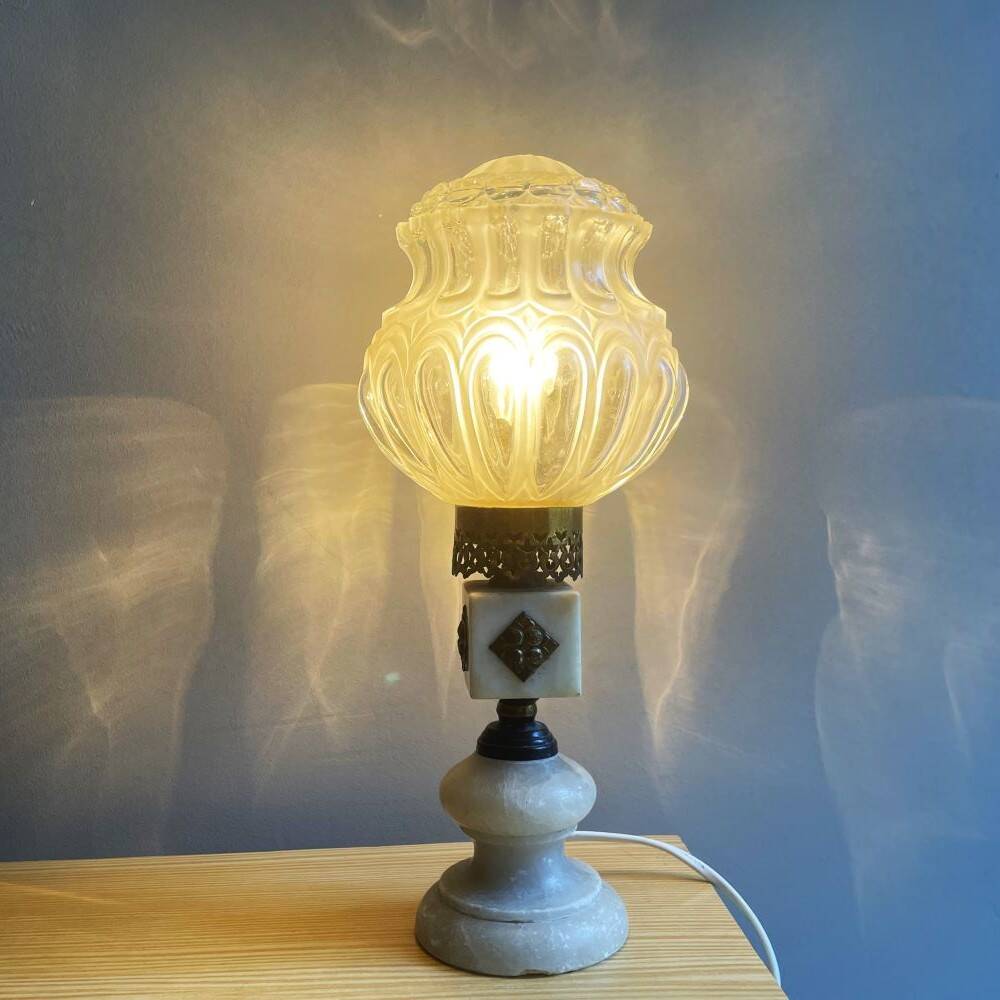 Lampe de table en marbre de style Art Déco