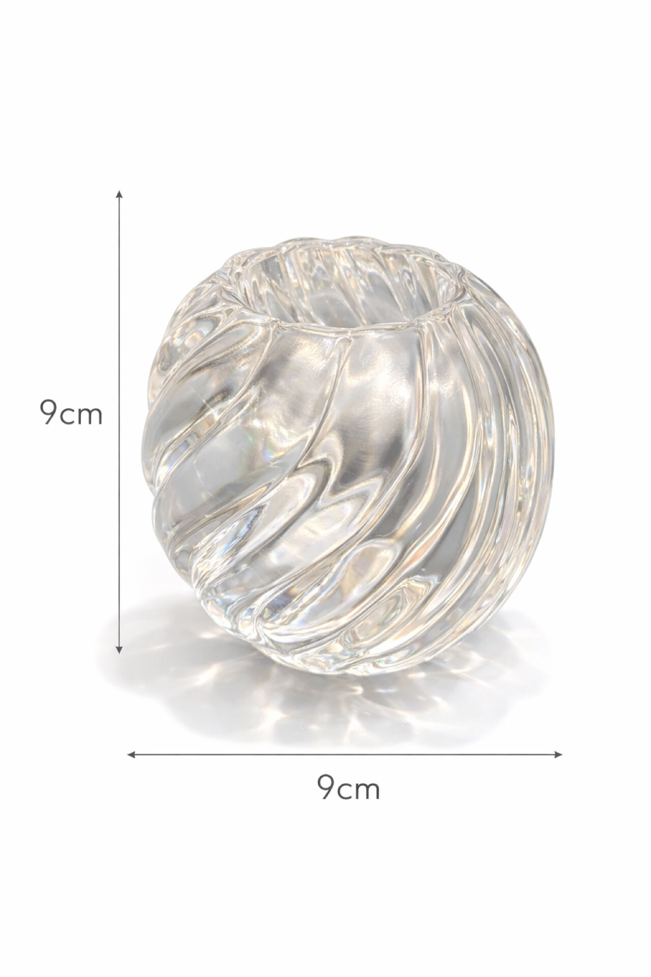 Kosta Boda Sweden Modernist Crystal Spiral Candle Holder with Box - 19
