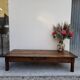 Rustic farmhouse coffee table with two drawers, solid oak, 19th century - 1.97m