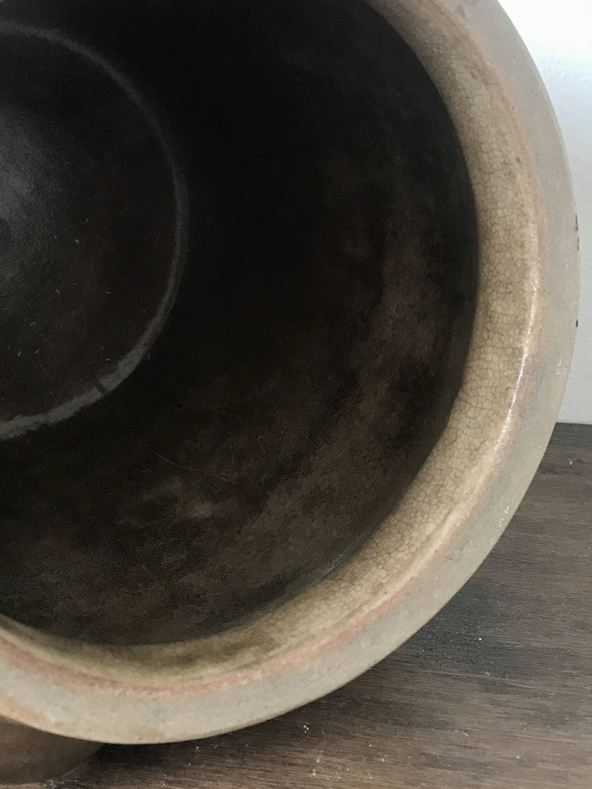 Brown glazed grease pot