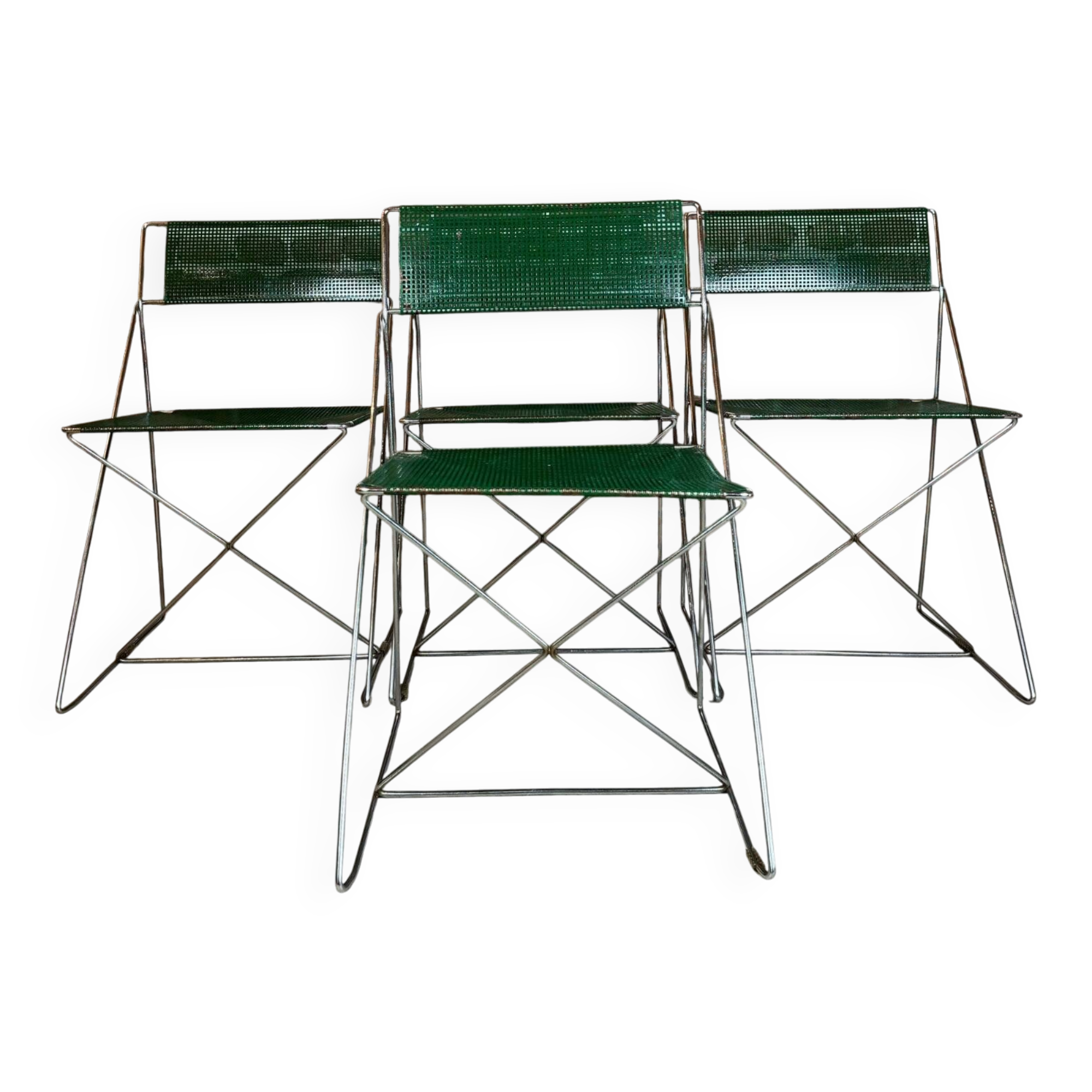 Set of four "X-Line" chairs, Niels Jørgen Haugesen for Magis, Italy, 1977