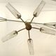 Transparent glass chandelier conical shape painted metal stucture