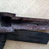 Pair of bust fireplace andirons Louise de La Vallière XIX