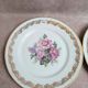 Set of 5 flat plates in Limoges porcelain – Floral decoration and gilding