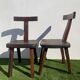 Paire de chaises rustiques en T, orme massif Aranjou,