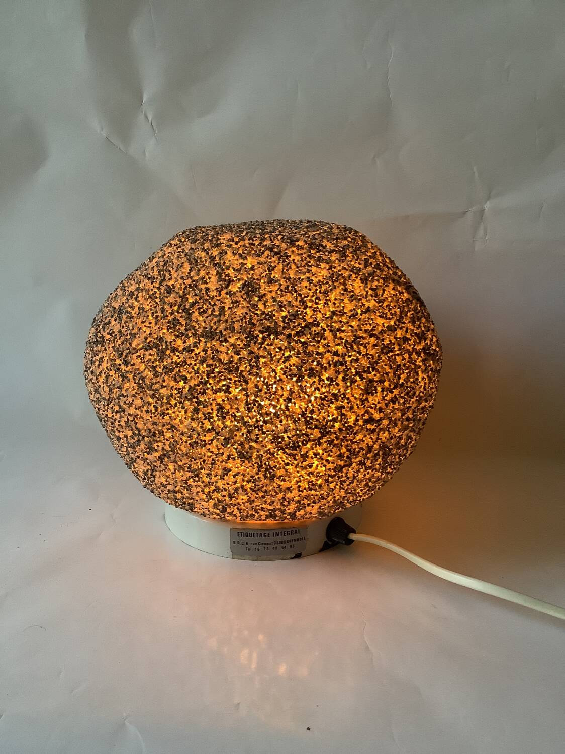 Lampe cailloux en résine 1970