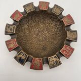 Zodiac cup ashtray in solid brass