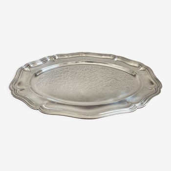 Large plate in silver metal goldsmith Orbrille 51 x 35 cm.