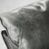 Grey Leather Danish Monza Armchairs by Jens Juul Eilersen for Niels Eilersen, 1970s, Set of 2