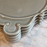 7 square plates in grey blue ceramic