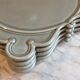 7 square plates in grey blue ceramic