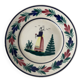 Assiette plate Henriot Quimper peinte à la main