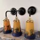 Lot de 3 appliques murales tulipes vintage