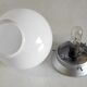 Plafonnier en bakélite et globe opaline blanc, années 50/60