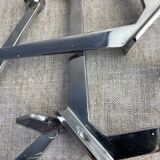 Set of four double hook coat racks in chromed metal