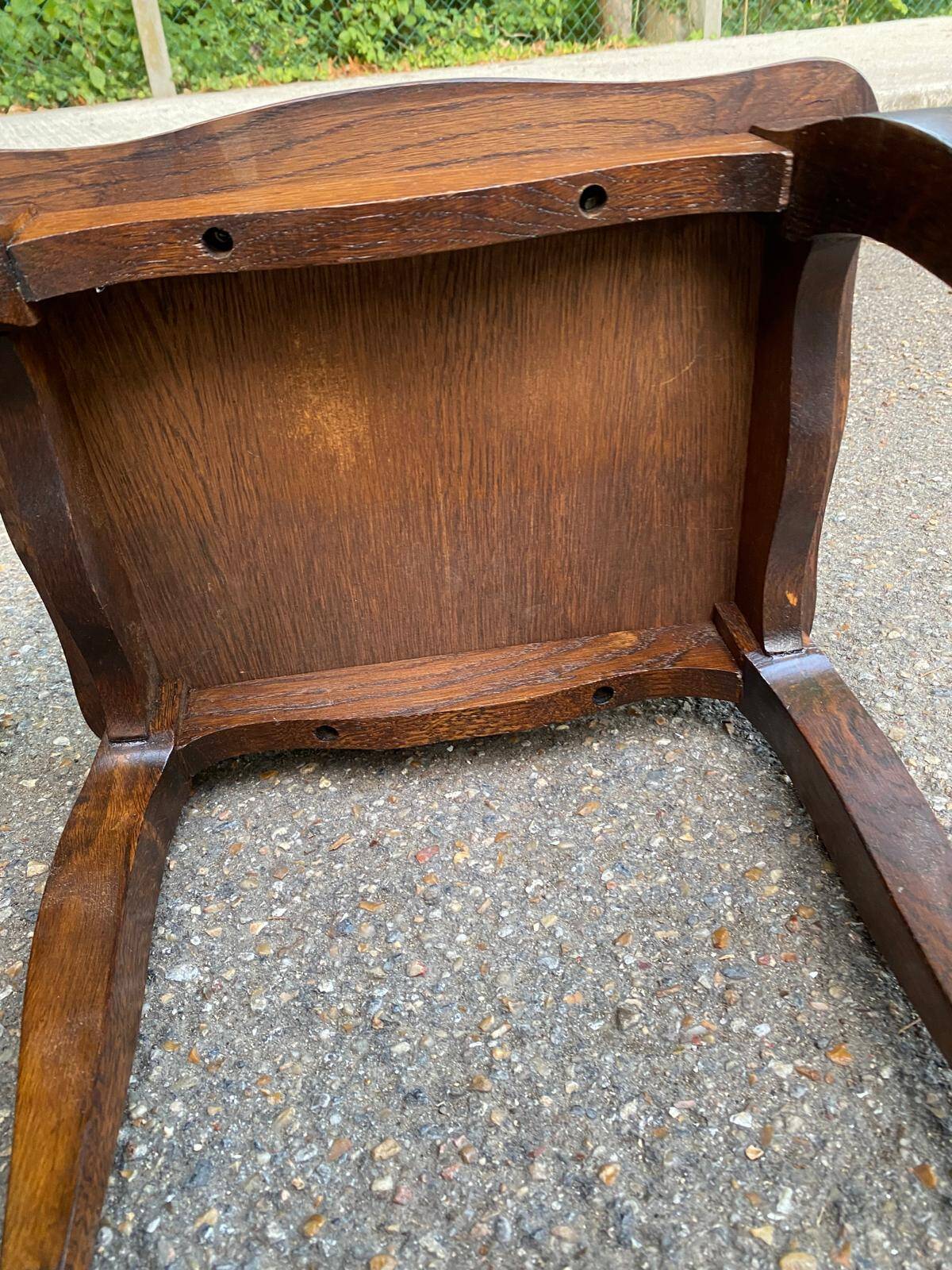 2 tables gigognes Louis XV en chêne massif et marqueterie 1960
