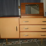 Coiffeuse de 1950 velours et palissandre