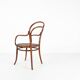Vintage armchair in bentwood with canework, France ca. 1950