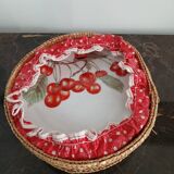 set of 6 dessert plates with cherry decoration - manuf l'hirondelle