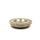 Travertine & brass vide poche / ashtray, Cerri Nestore, Italy, 1970s