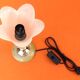 1970s Tulip table lamp Onyx stone and brass Tulip shaped lampshade