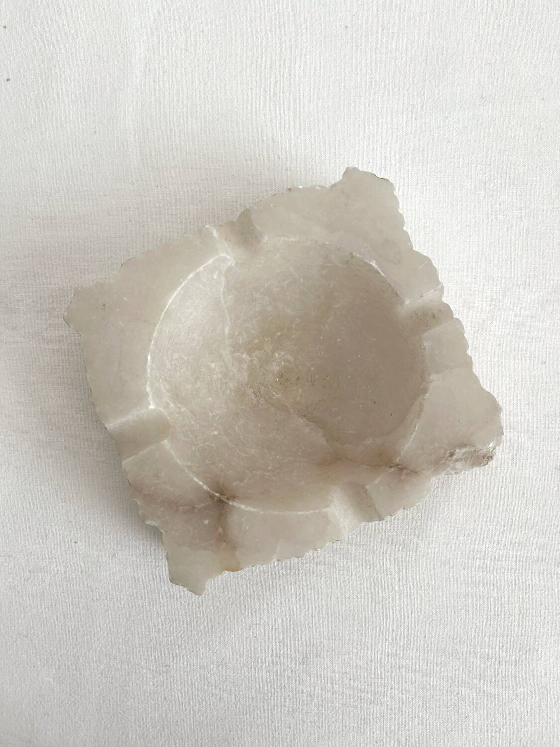 Vintage alabaster square ashtray