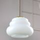 Mid-century italian brass and opaline cloud pendant lamp