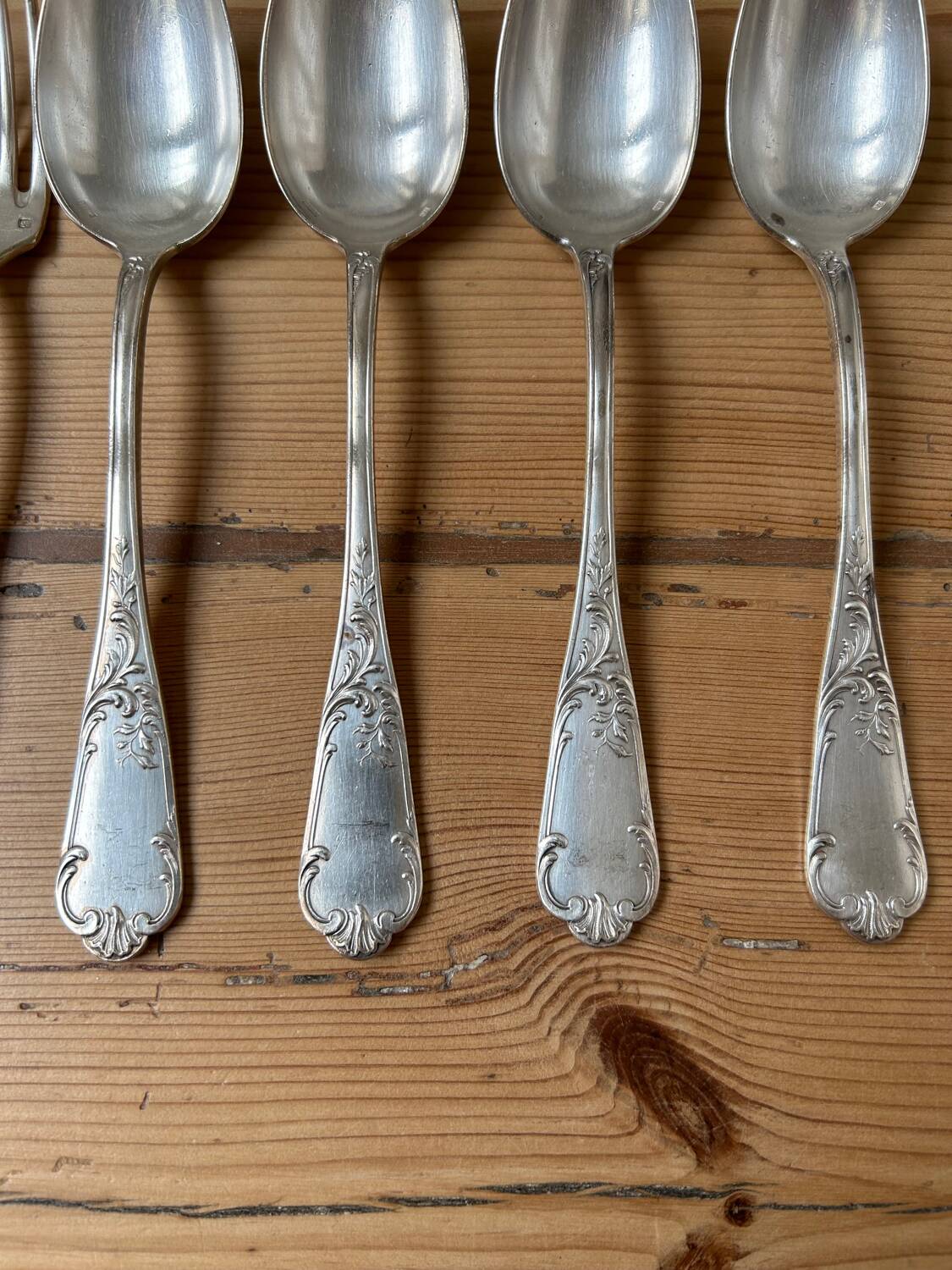 Set of 8 antique silver-plated cutlery pieces