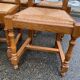 6 dining chairs made of solid medium oak with straw seats, 110cm