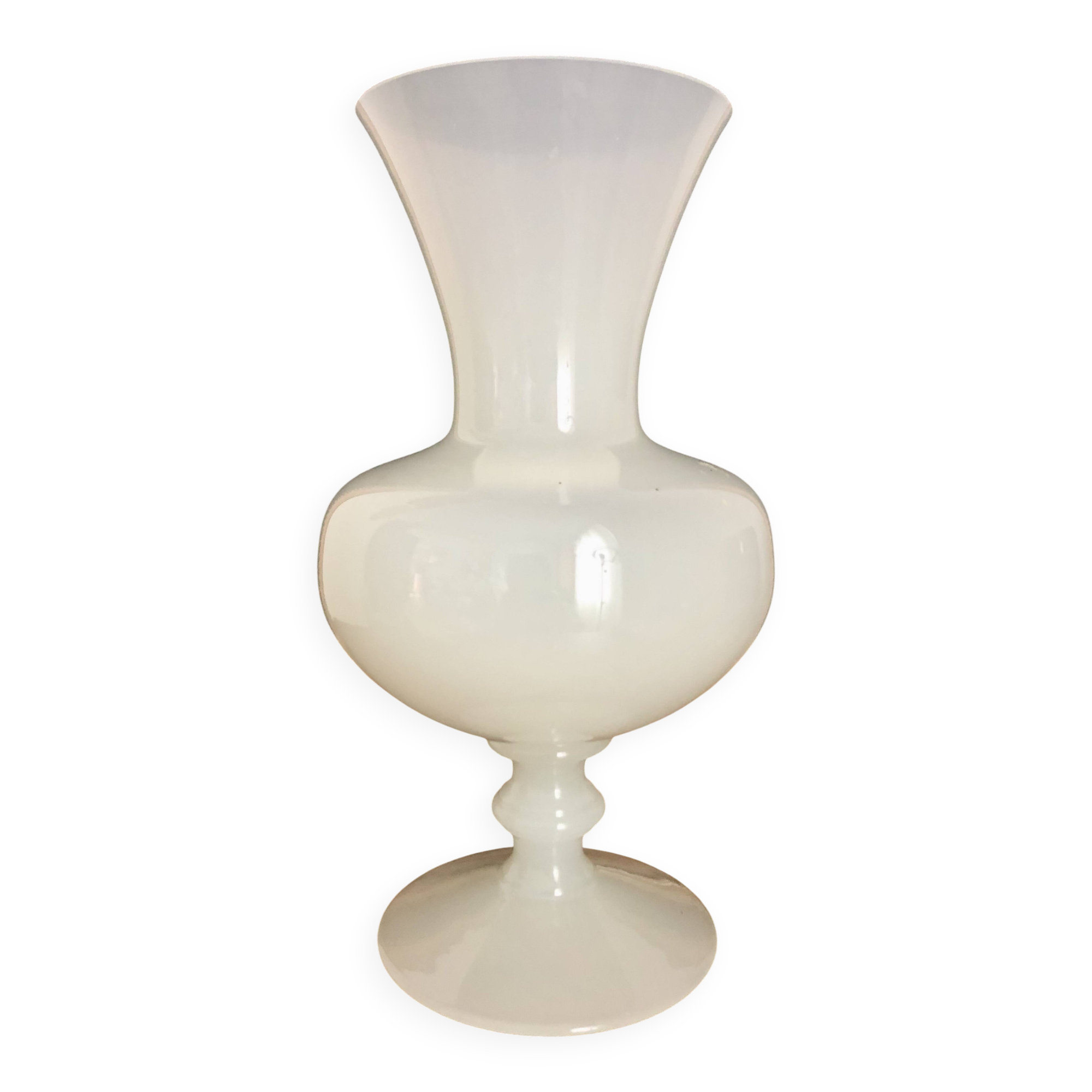white opaline vase
