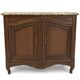 Oak hunting buffet in Louis XIV style, 18th century, with a marble top.