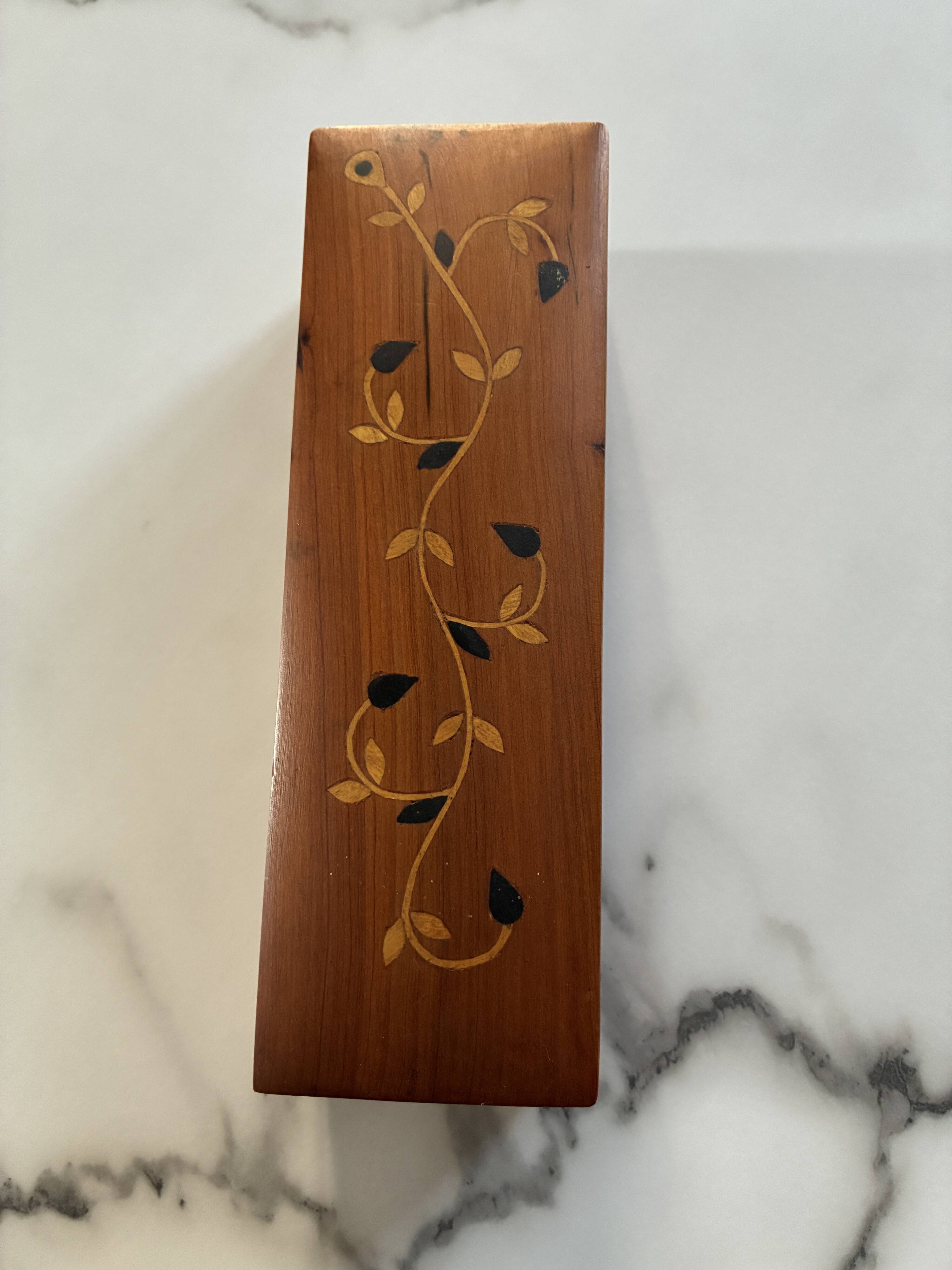 Pretty vintage marquetry box