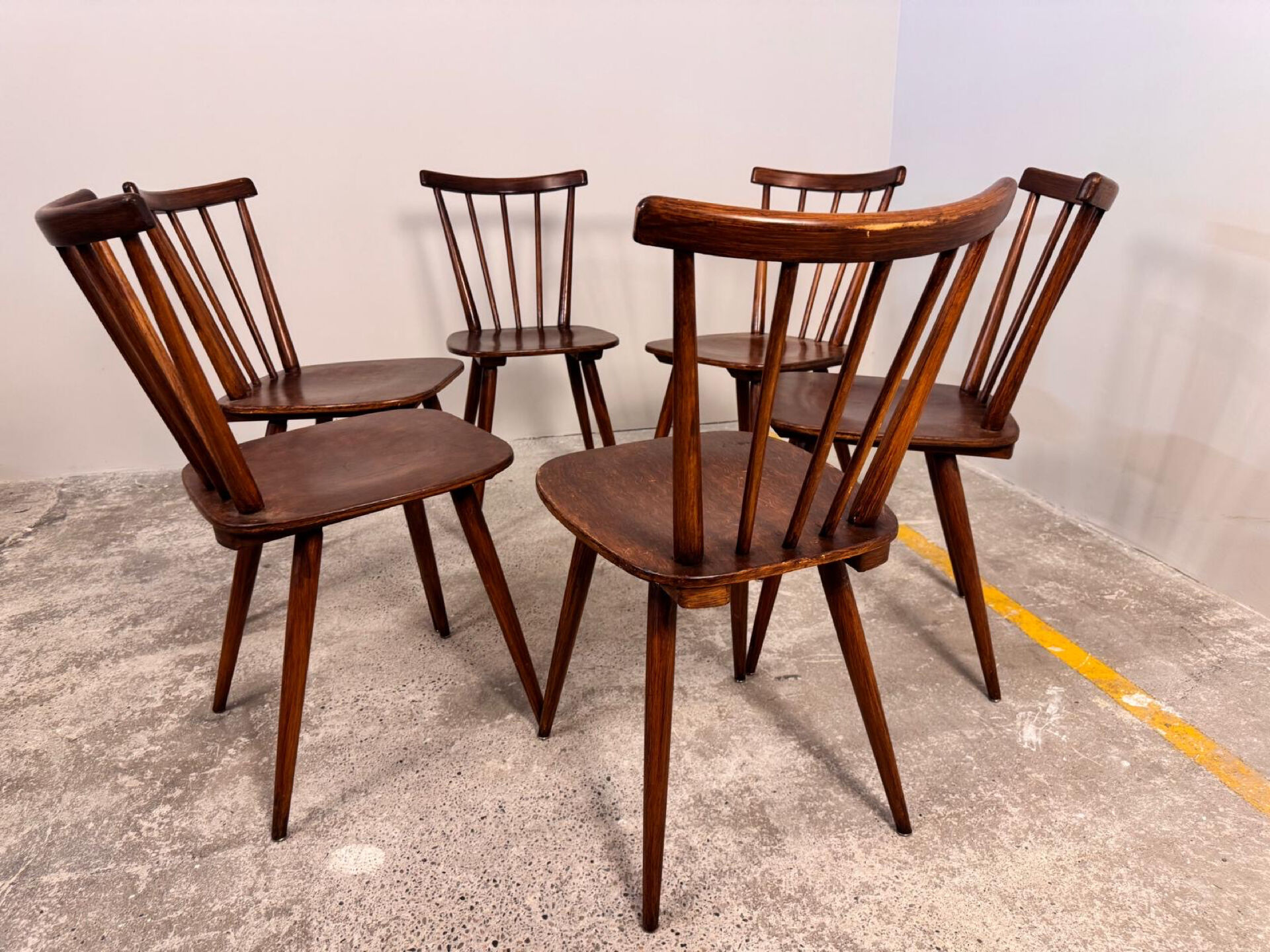 Set of 6 Fanett bistro chairs from the 1960s.