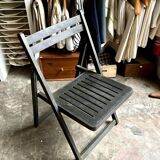 Black wooden folding chair
