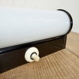 Industrial Brown Bakelite Wall Light with Milk Glass, 1950s