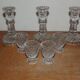 Candle Holders and Doll Dinette Glasses in Molded Pressed Glass Portieux or Vallerysthal