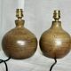 Pair of vintage Vallauris pyrite sandstone ball lamps 1960-70